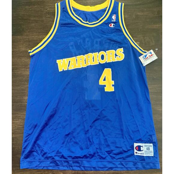 Vintage Champion Chris Webber #4 Golden State Warriors NBA Jersey size 48 NWT - Picture 1 of 5